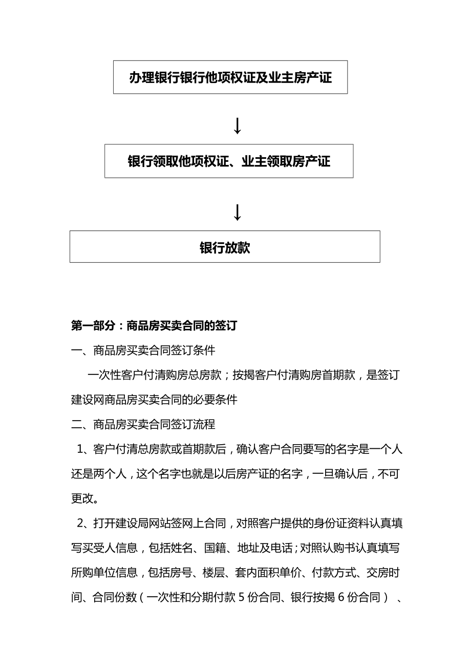 商品房买卖合同签订备案按揭抵押办证流程.doc