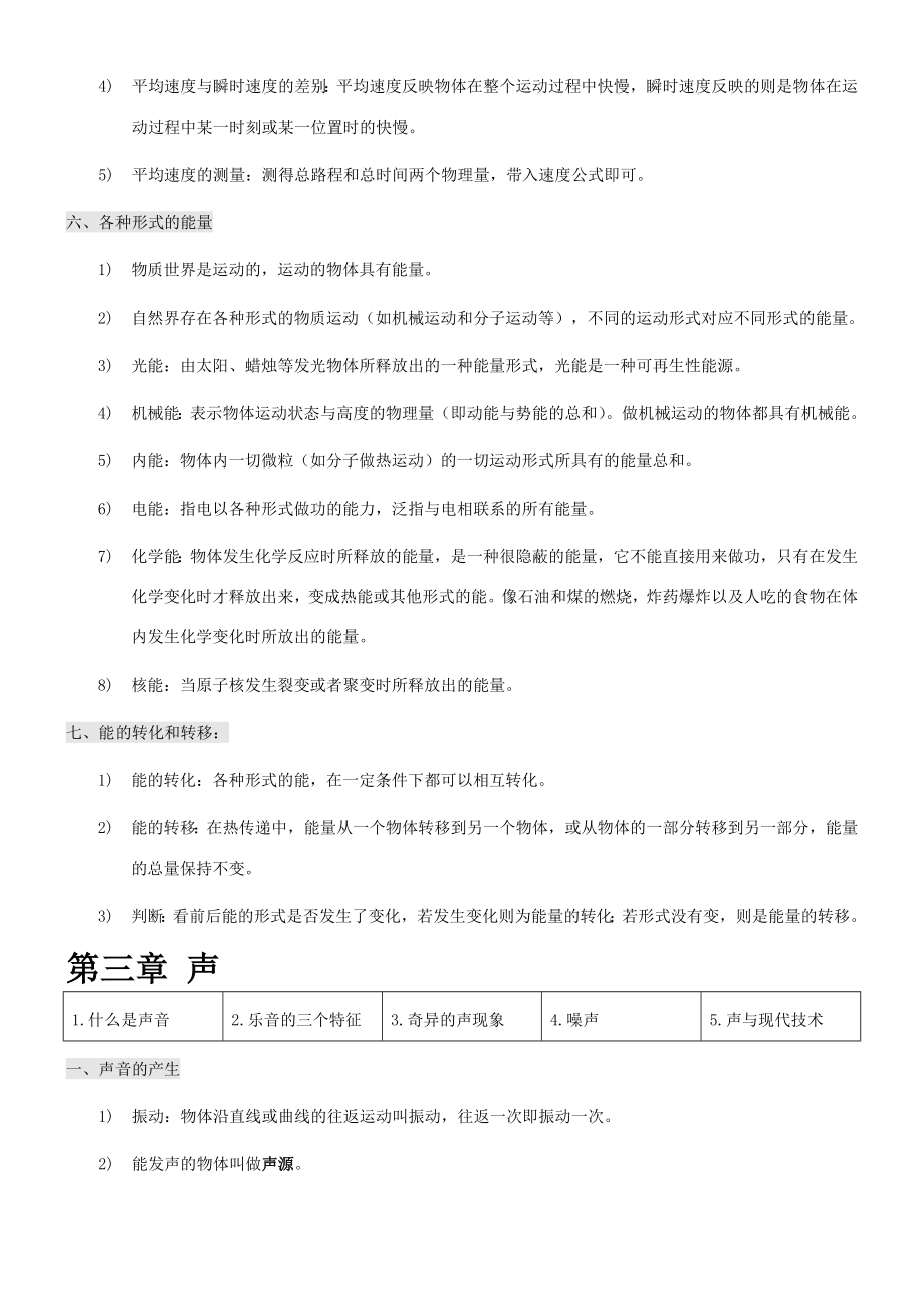 初中物理全册知识点总结及公式大全(教科书版).doc