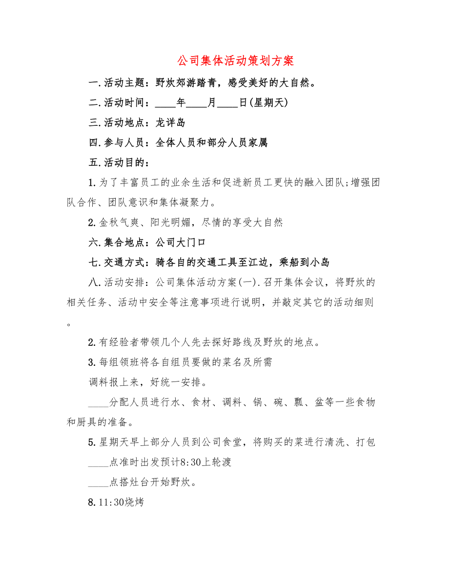 公司集体活动策划方案（5篇）.doc