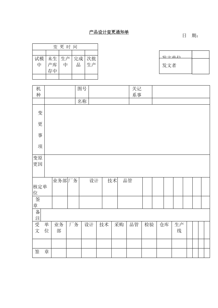 产品设计变更通知单表格格式.doc