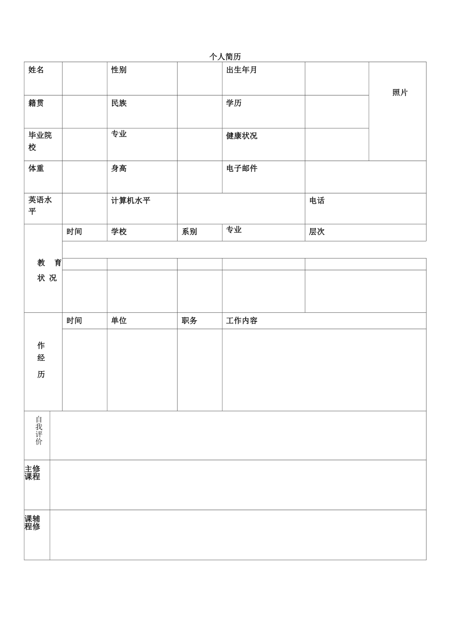 在职教师简历模板.doc