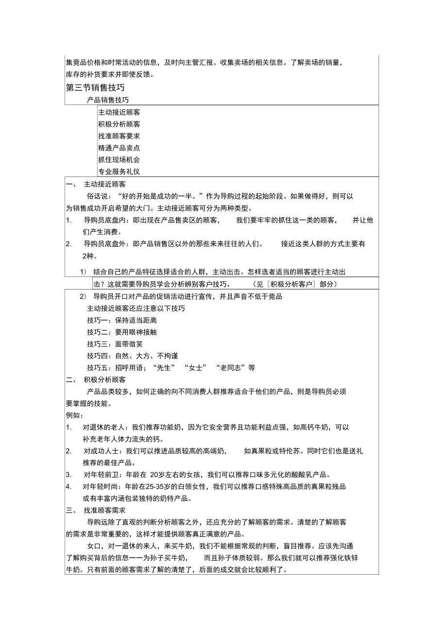 促销员导购实战指导办法范本.doc