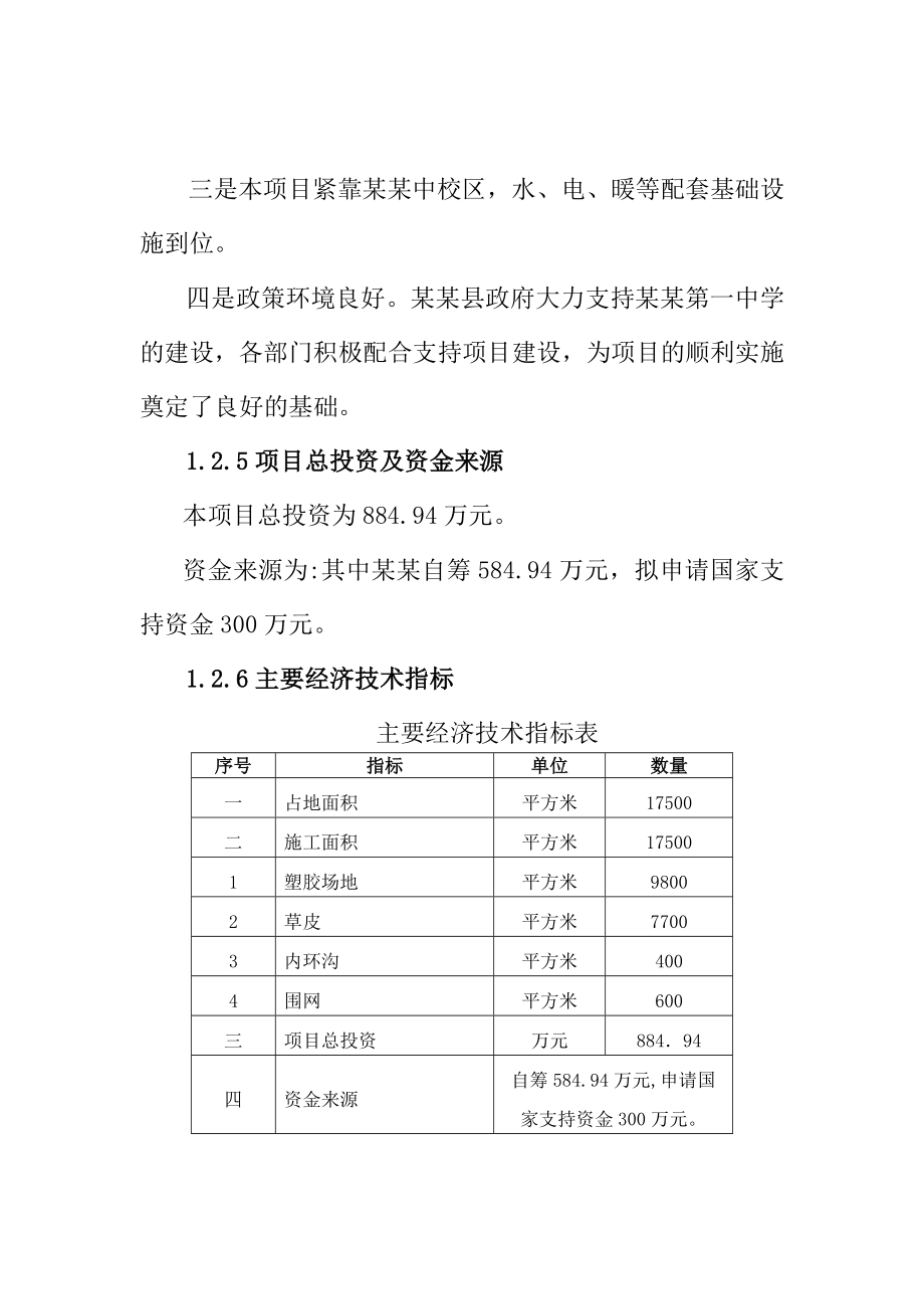 学校标准塑胶操场建设项目申请报告.doc