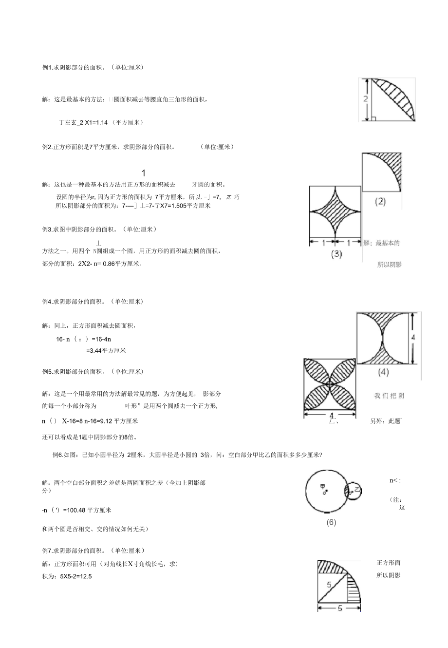 阴影部分面积.doc