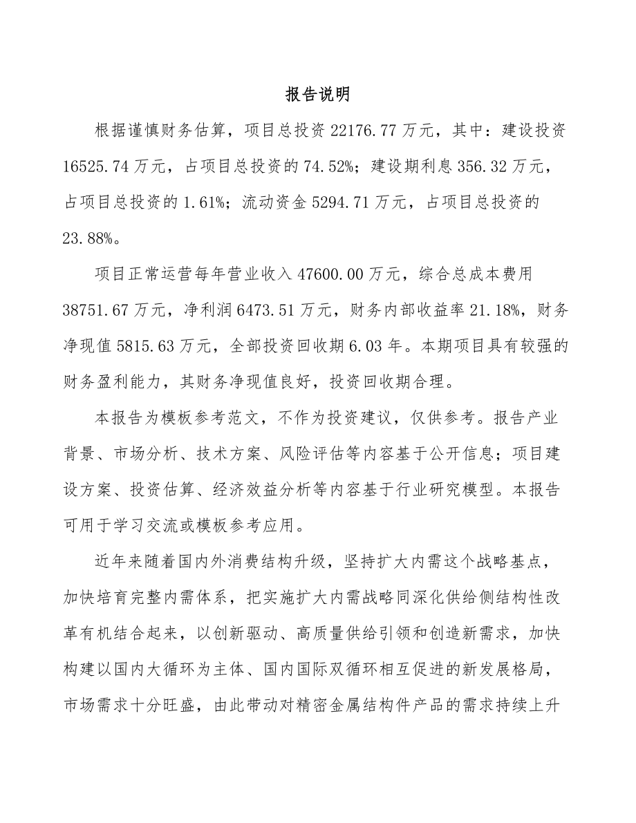 大同智能制造项目可行性研究报告模板参考.doc