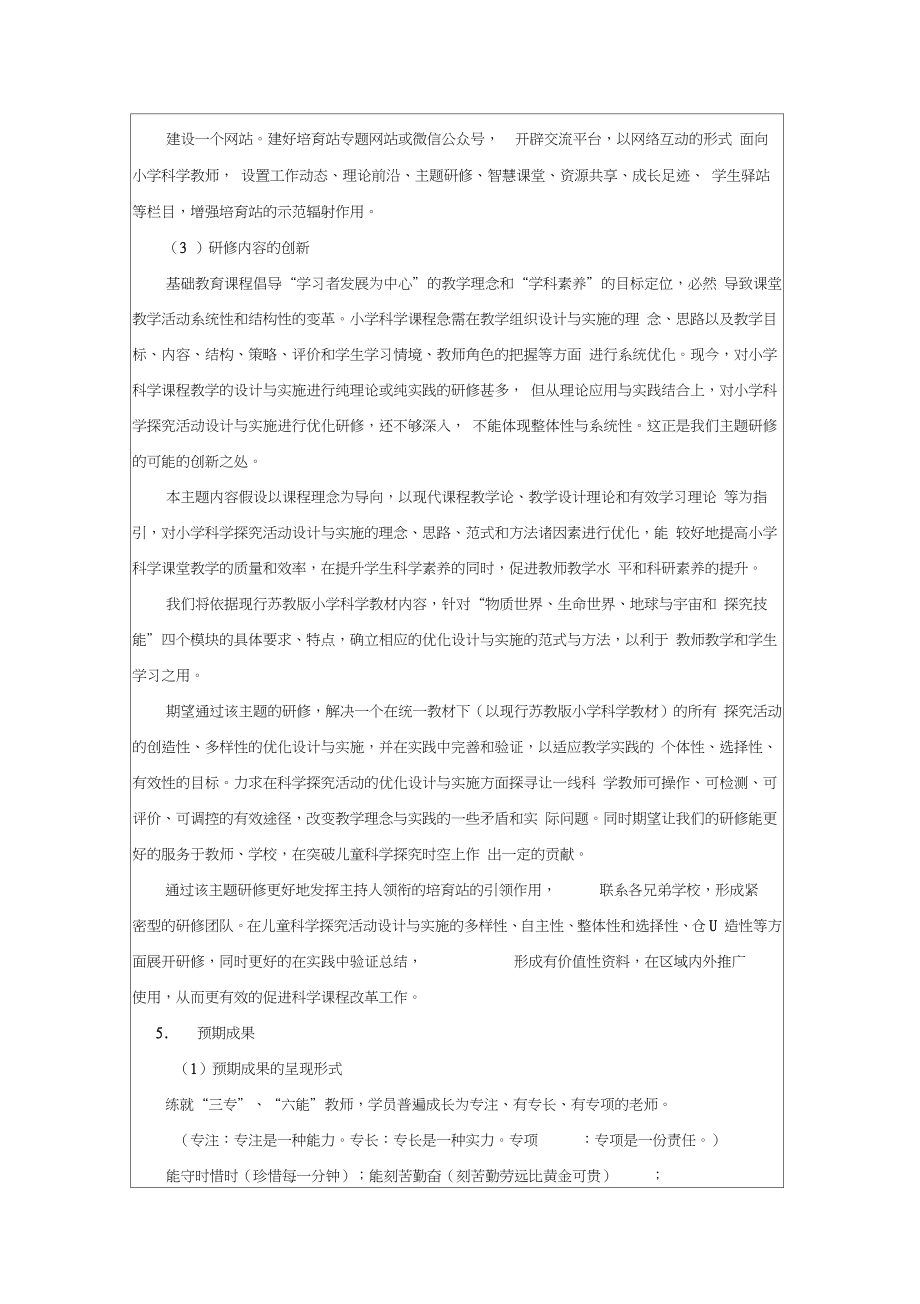 江苏省乡村骨干教师培育站方案评审活页.doc