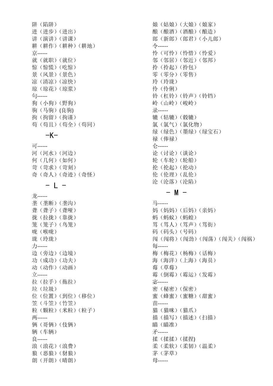 小学语文部编版常见换偏旁组词汇总.doc