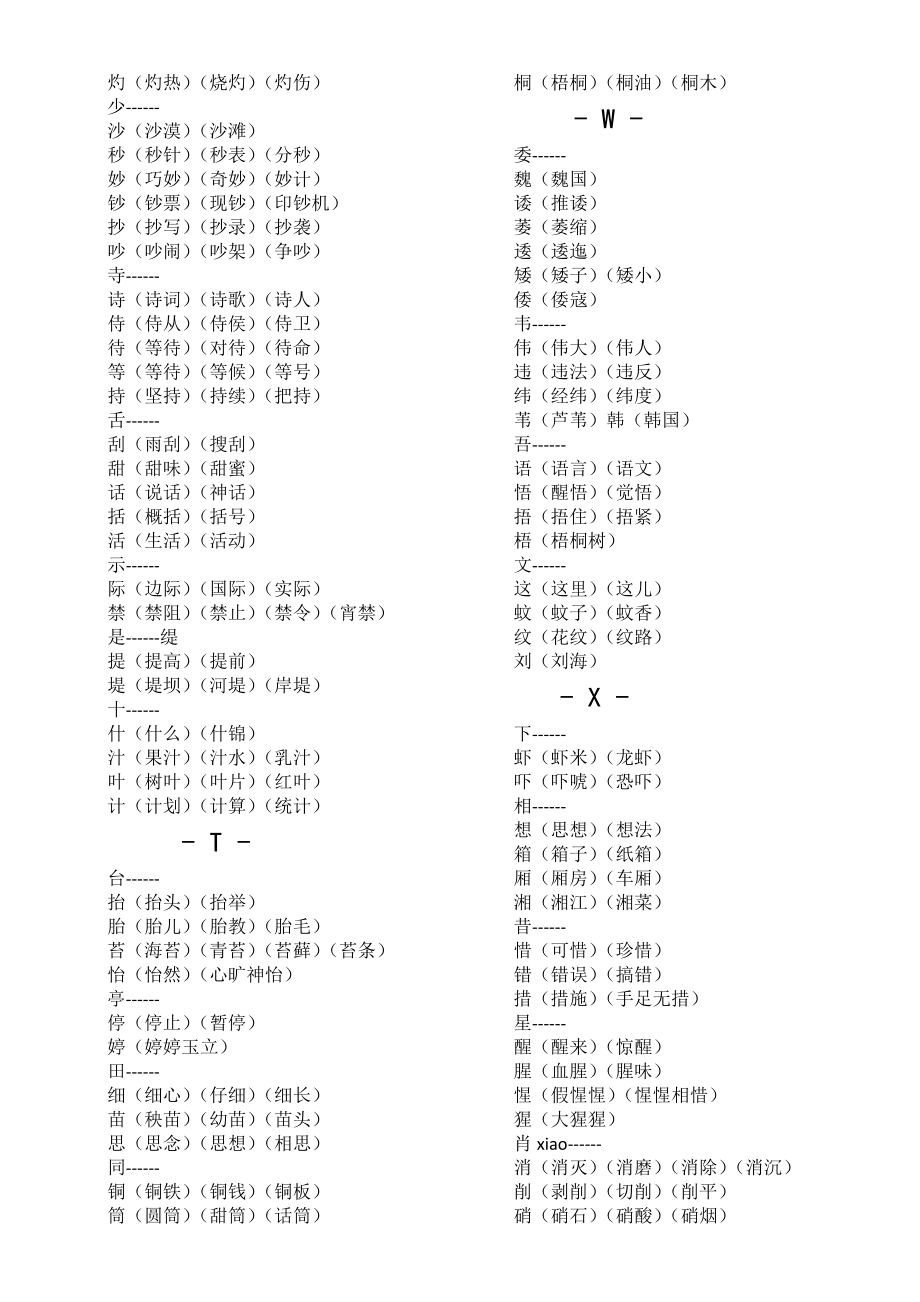 小学语文部编版常见换偏旁组词汇总.doc