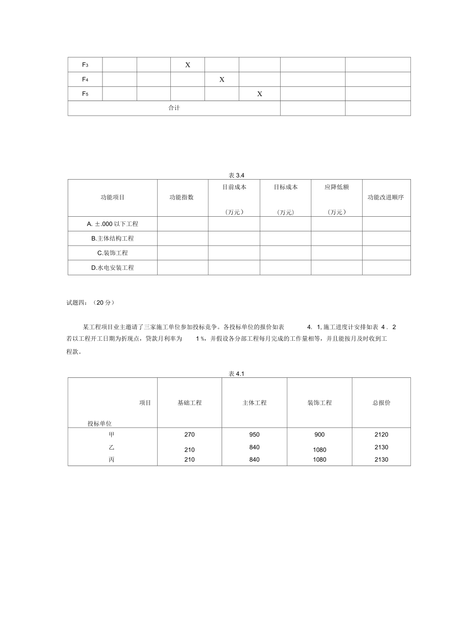 工程造价案例分析试卷.doc