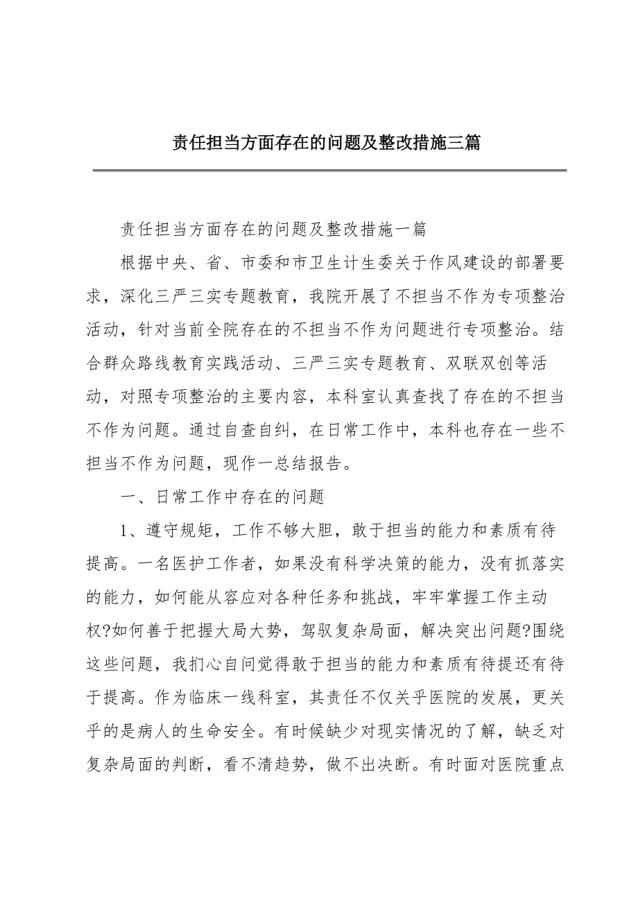 责任担当方面存在的问题及整改措施三篇.doc