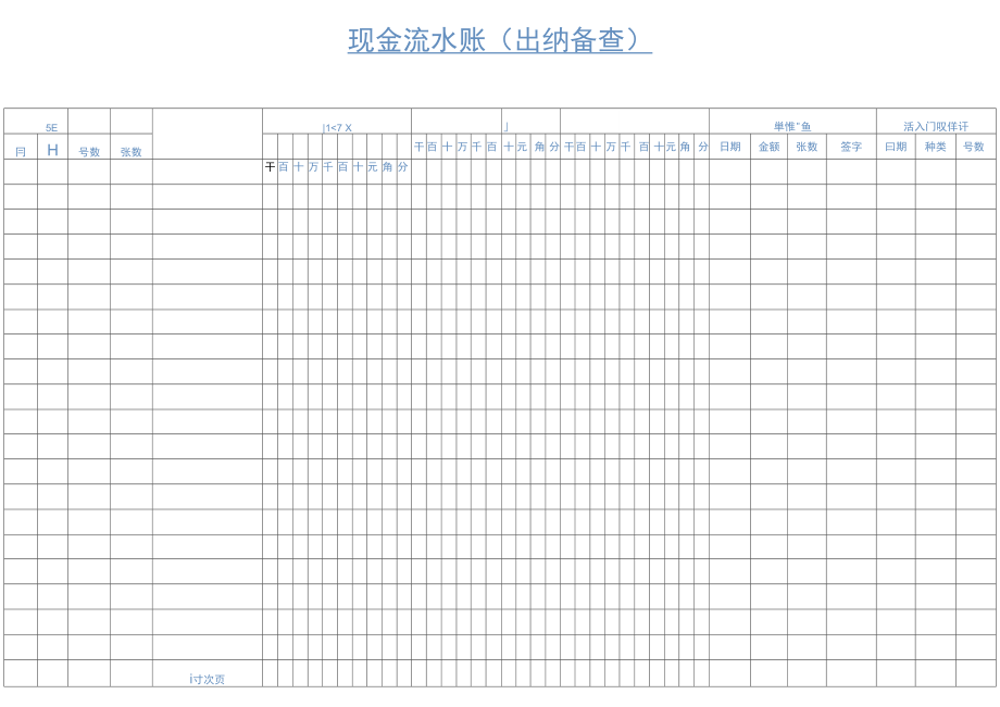 现金日记流水账.doc