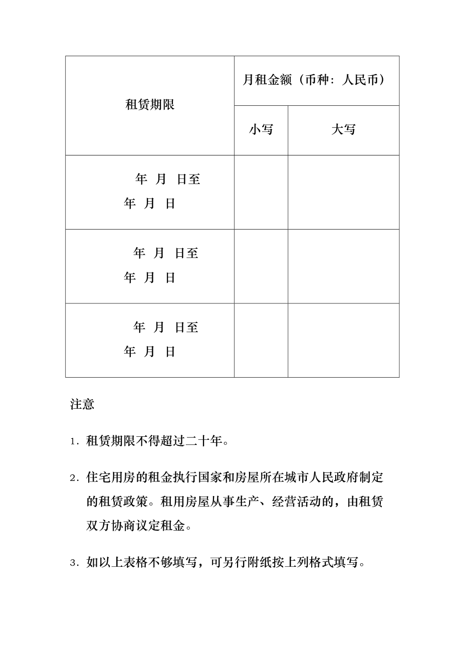 房地产租赁合同协议书表格格式.doc