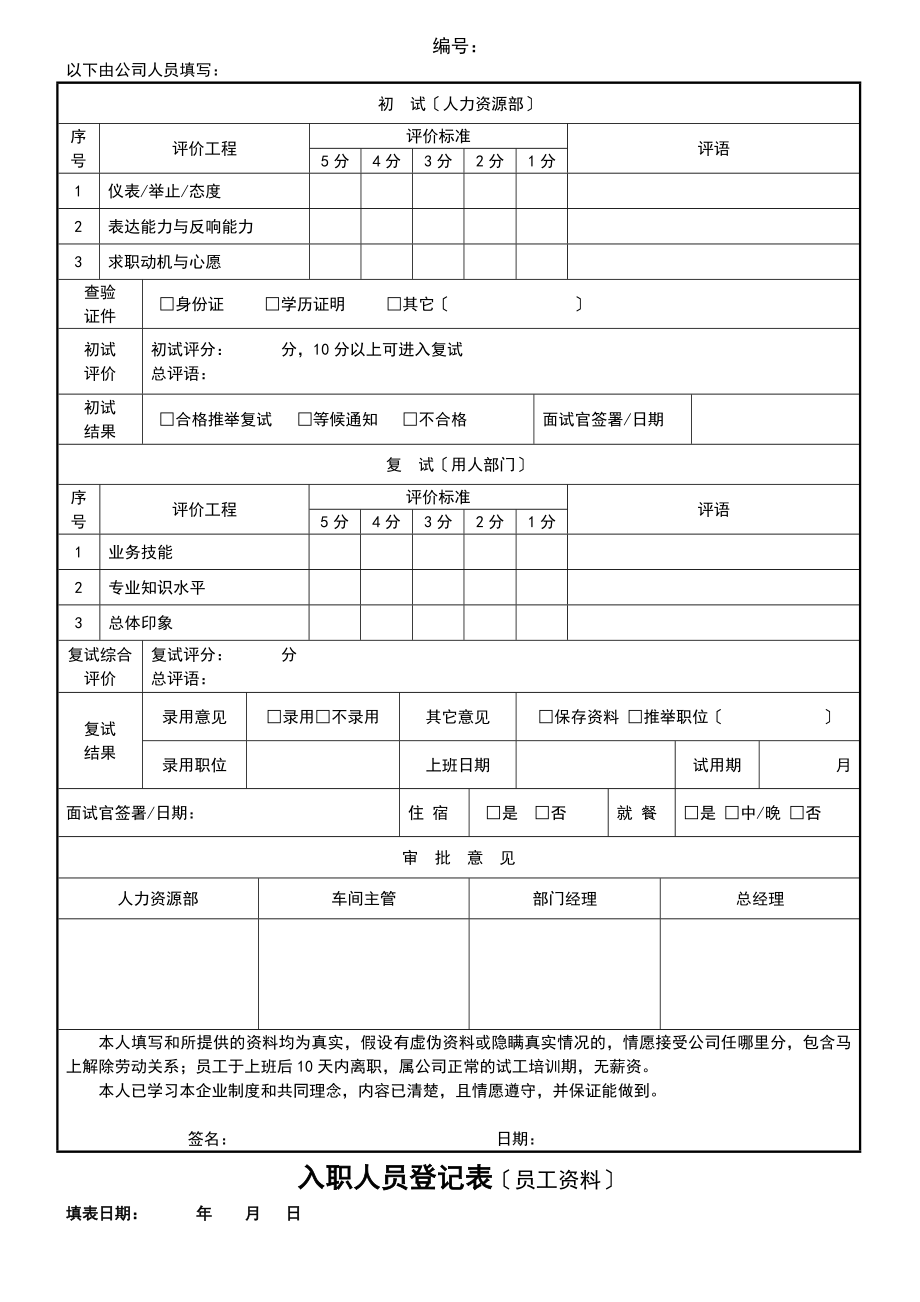 应聘人员登记表模版.doc