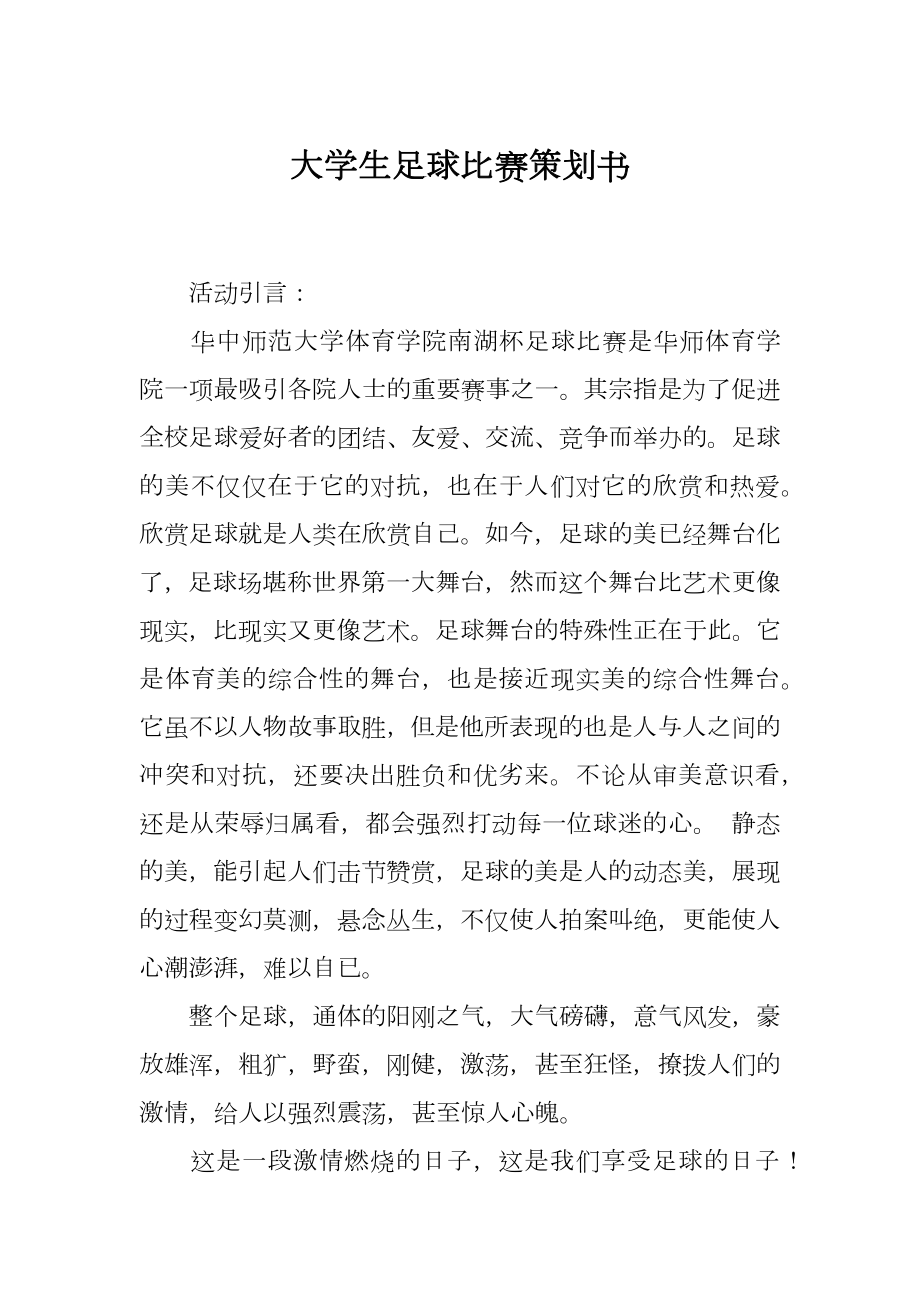 大学生足球比赛策划书.doc