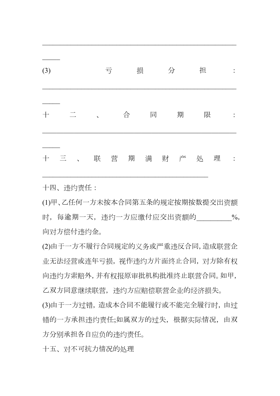 联营合同通用样式.doc