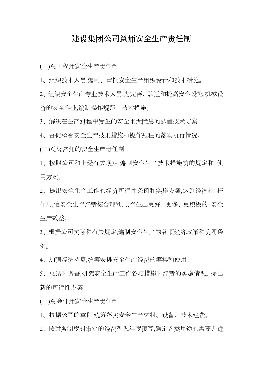 建设集团公司总师安全生产责任制.doc