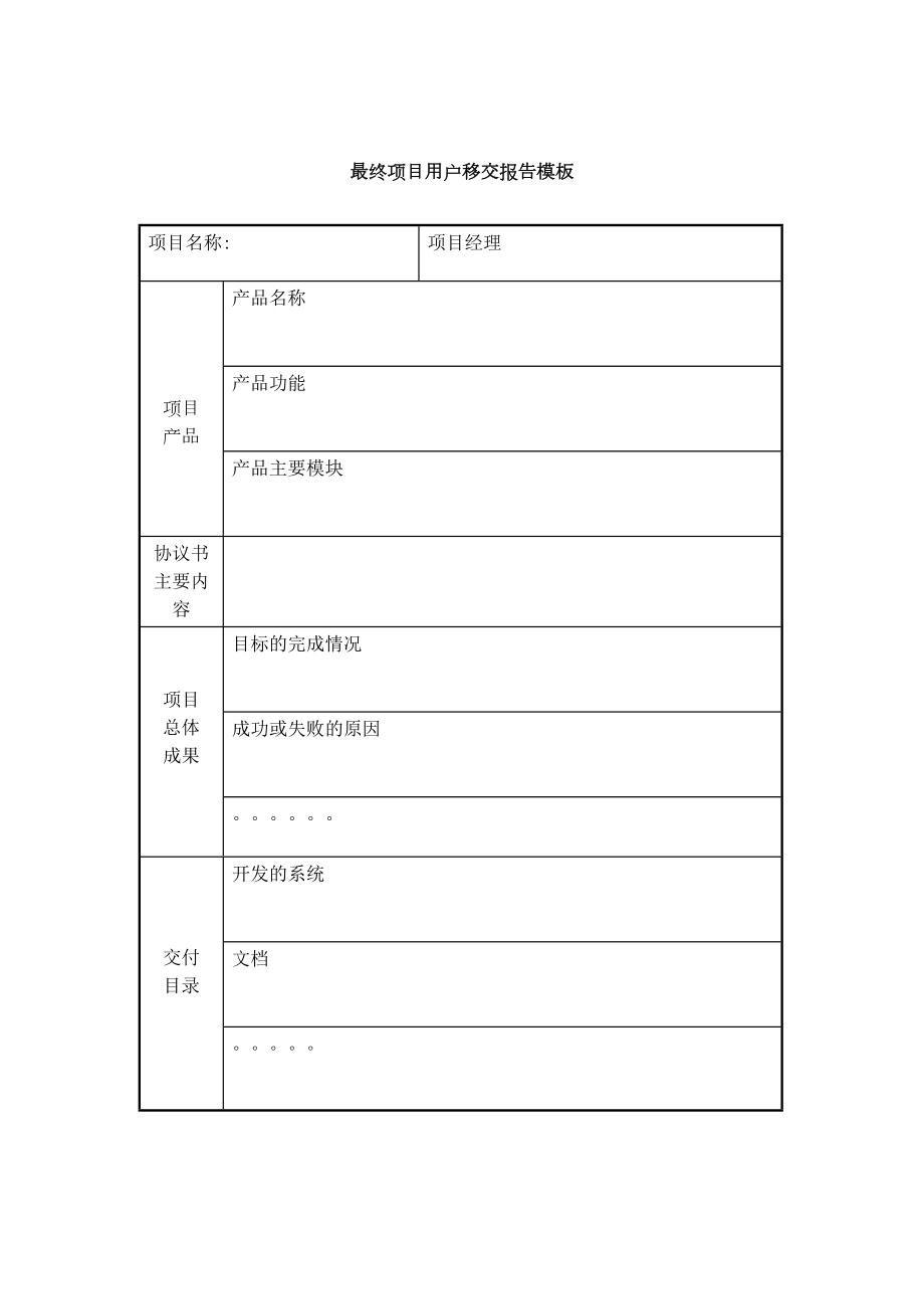 IT项目管理最终项目用户移交报告.doc