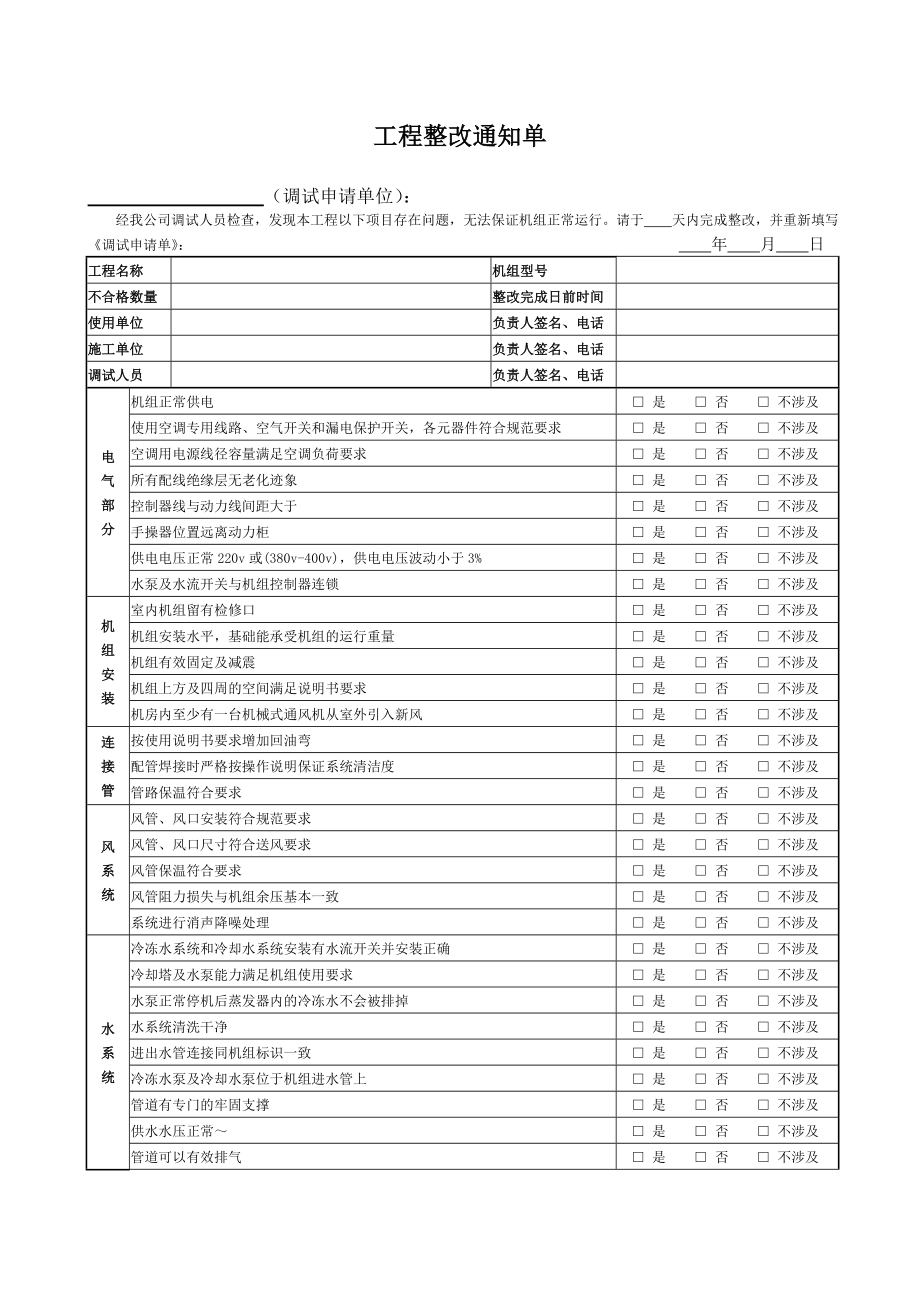 格力商用空调调试验收.doc