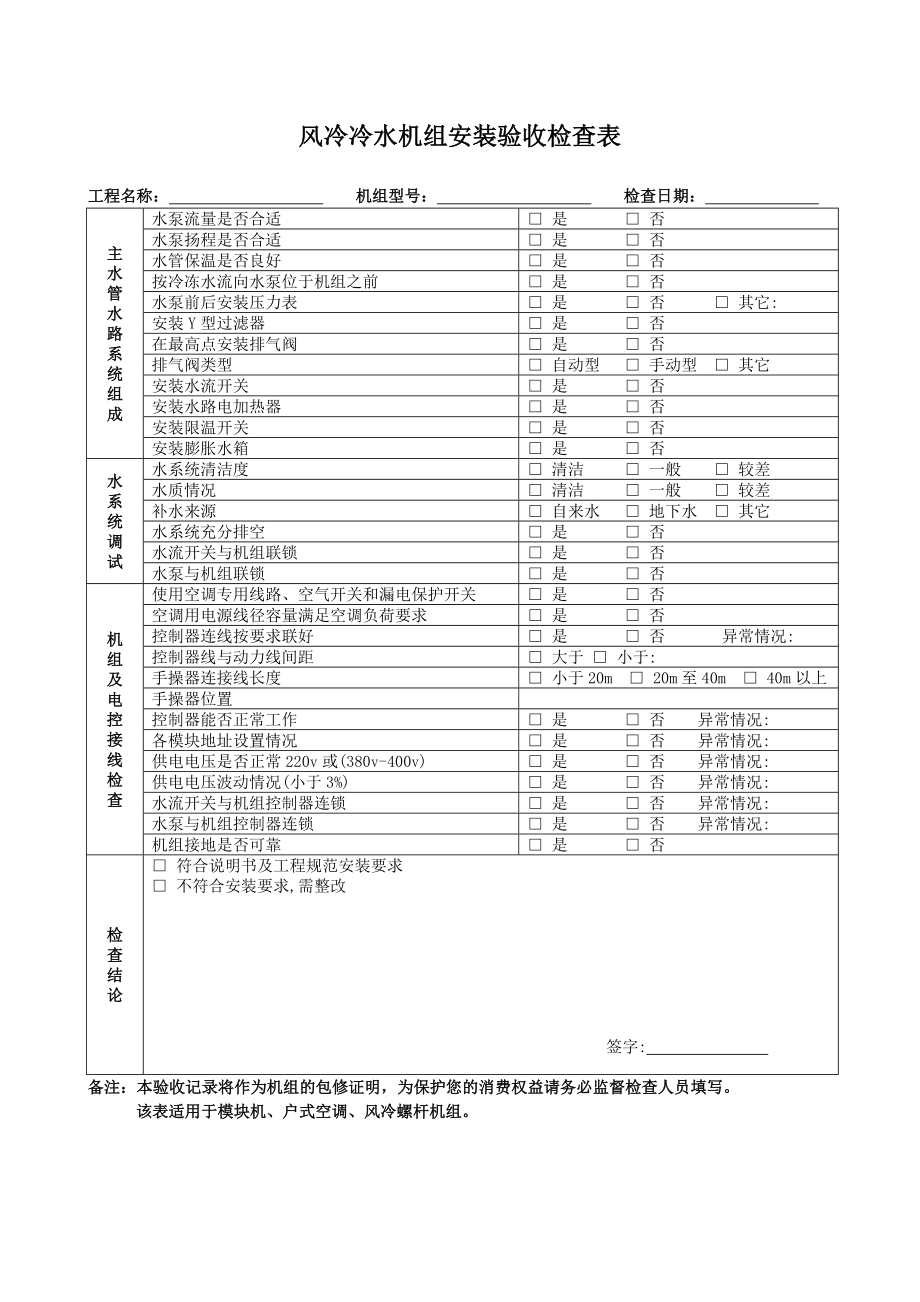 格力商用空调调试验收.doc