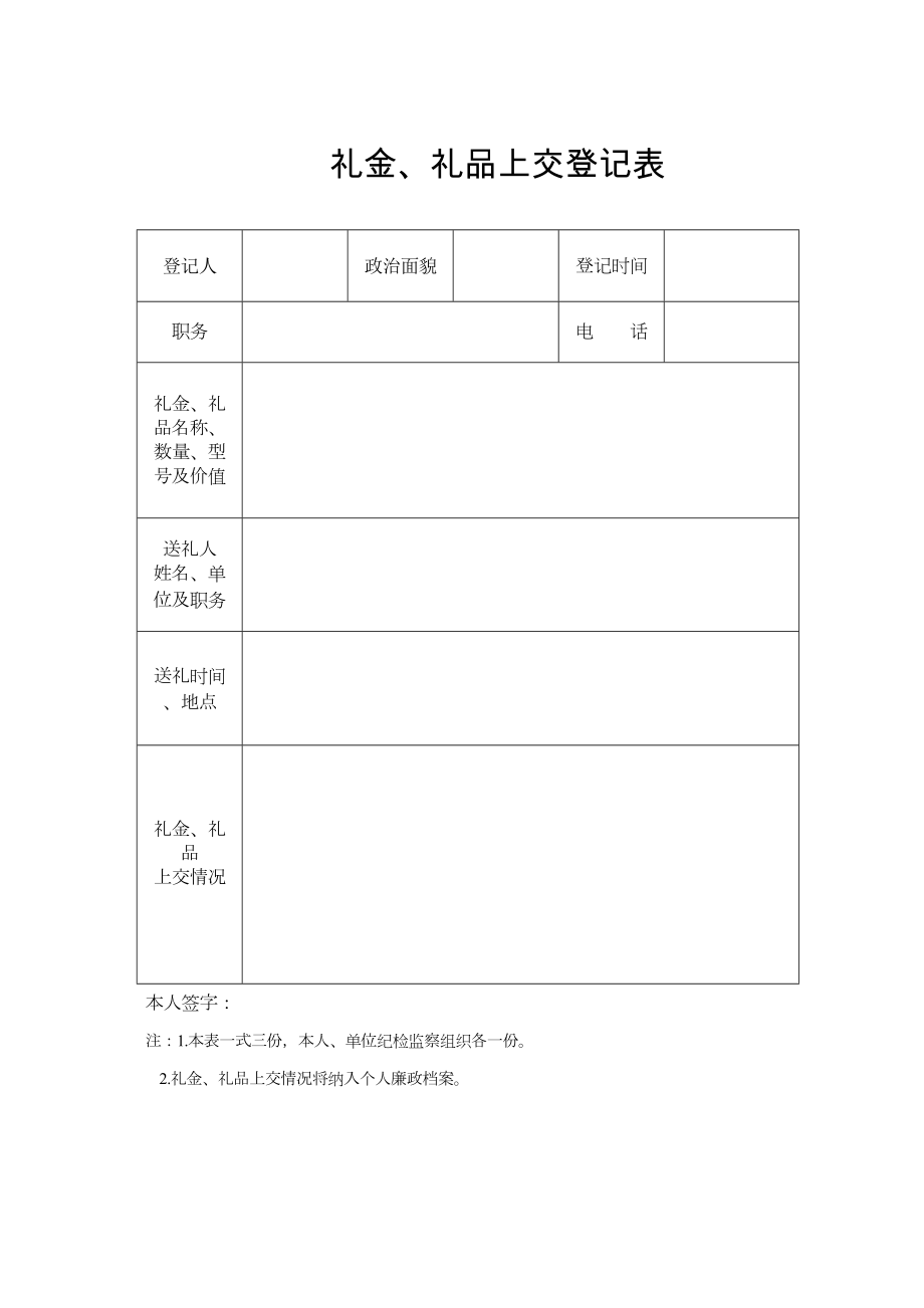 礼品礼金登记表.doc