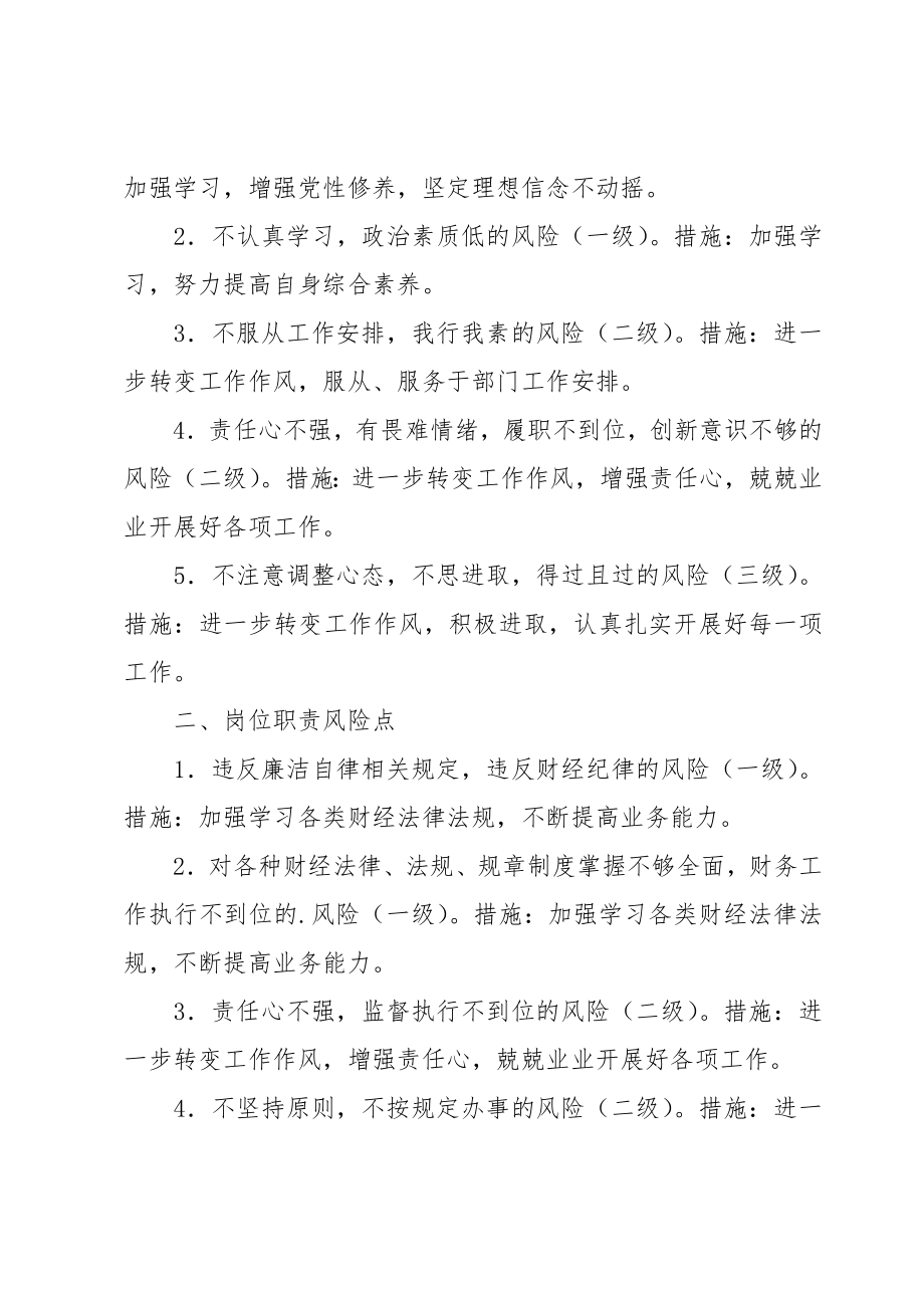 财务人员岗位廉洁风险点及防控措施.doc