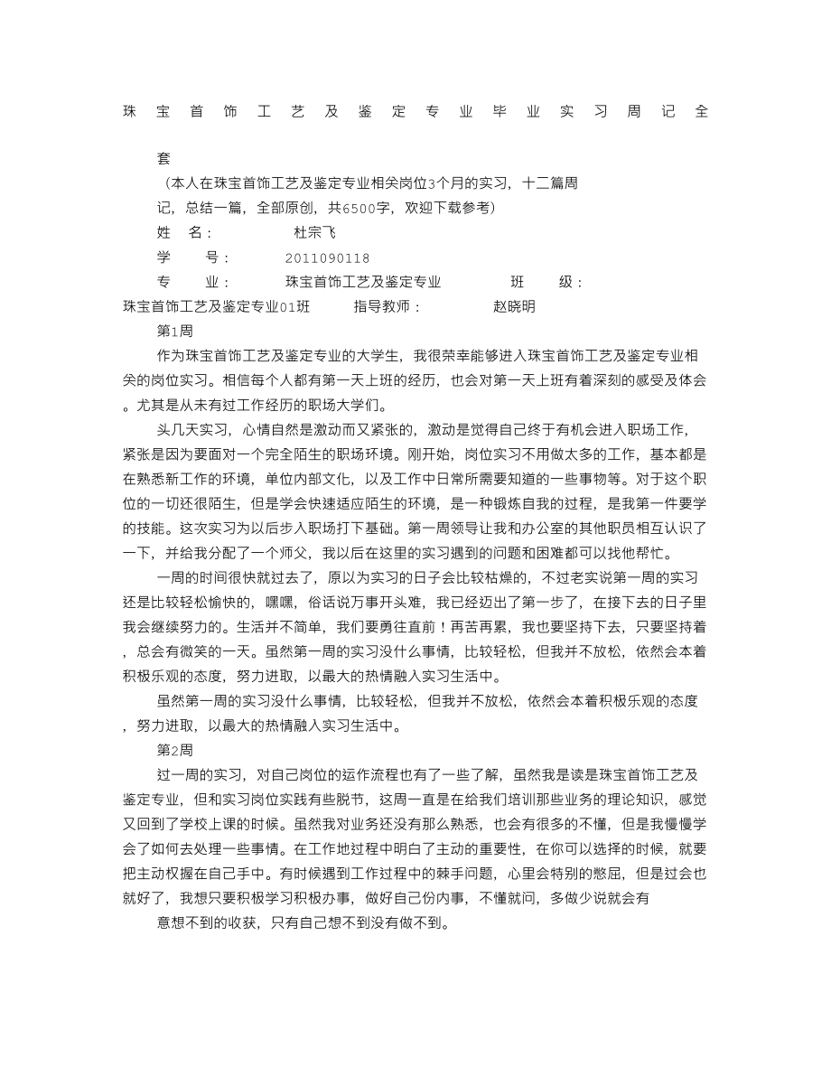 珠宝实习周记.doc