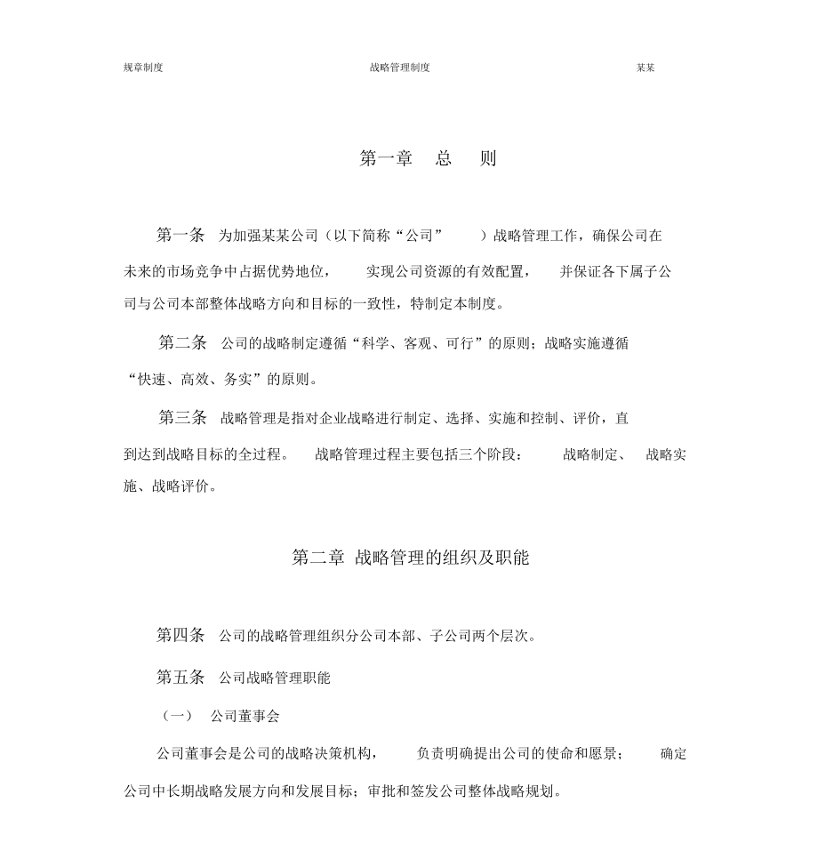 某公司战略管理制度.doc