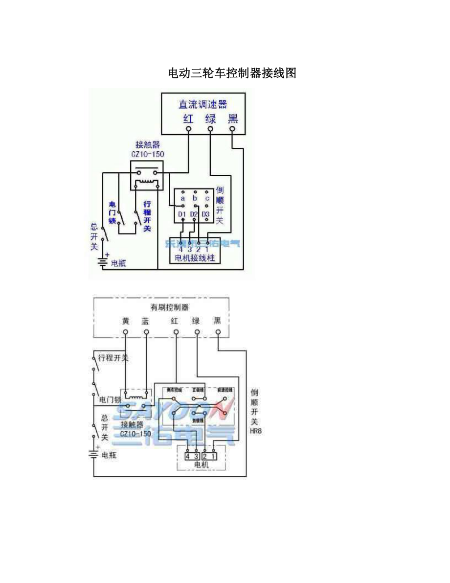 电动三轮车控制器接线图.doc