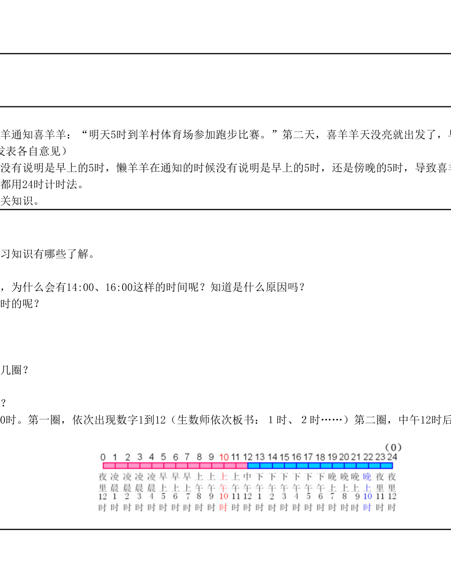 苏教版数学三年级下册《认识24时记时法》.doc