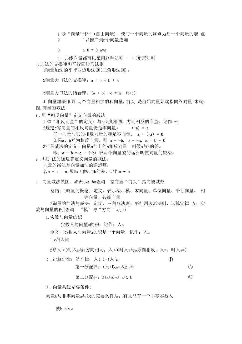 高中数学平面向量知识点总结.doc