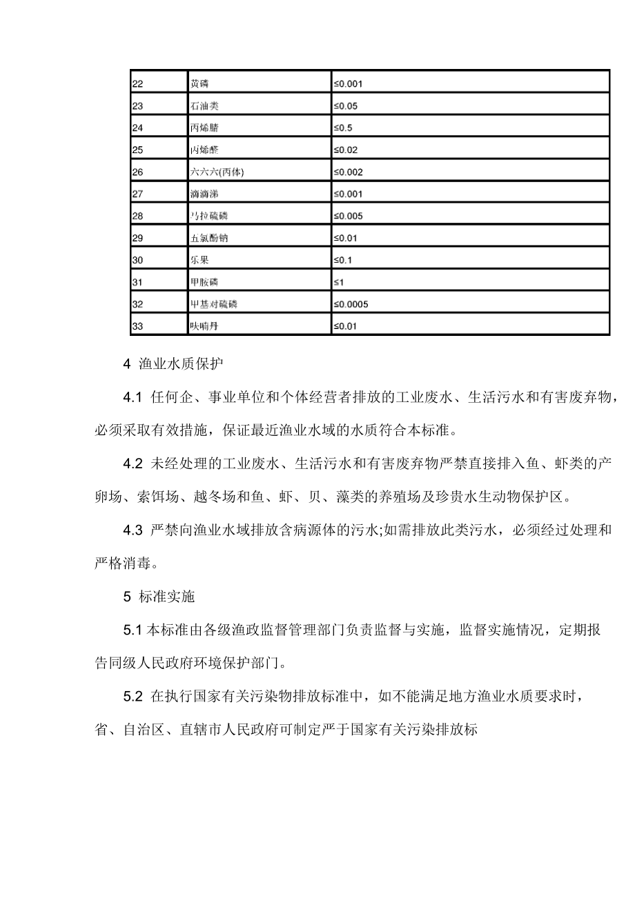 最新渔业水质标准 渔业用水水质标准.doc