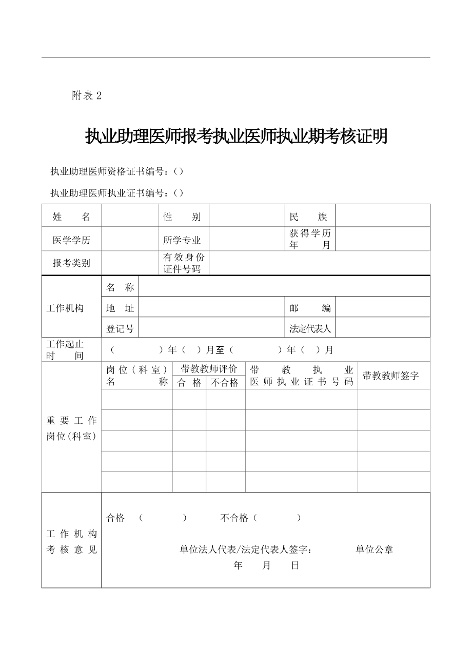 执业医师考试试用期考核合格证明2.doc