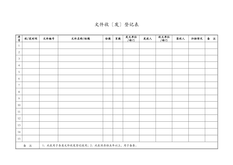 文件收发登记表模板.doc