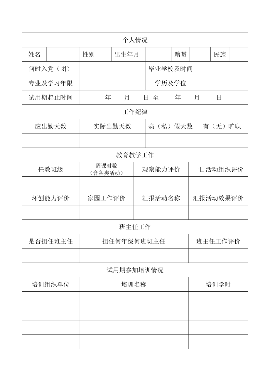 新教师试用期考核鉴定表.doc