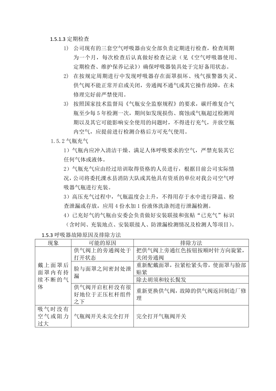 空气呼吸器使用管理制度Word版.doc