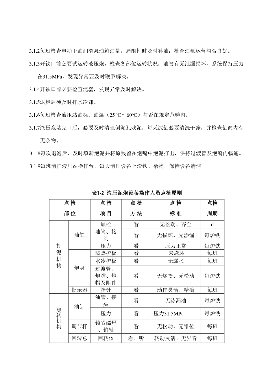 高炉炉前设备专项规程样本.doc