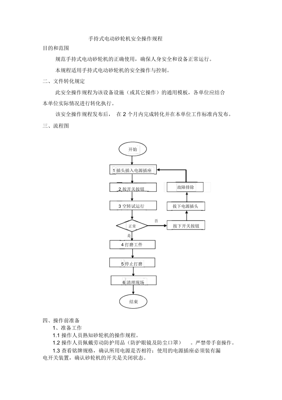 手持式电动砂轮机安全操作规程.doc