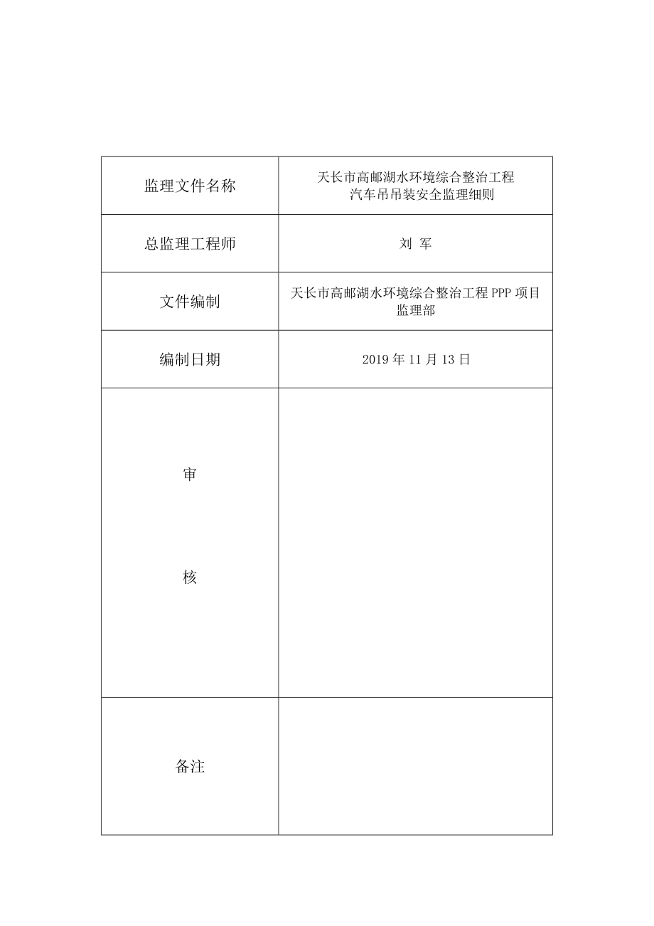 汽车吊吊装安全监理细则.doc