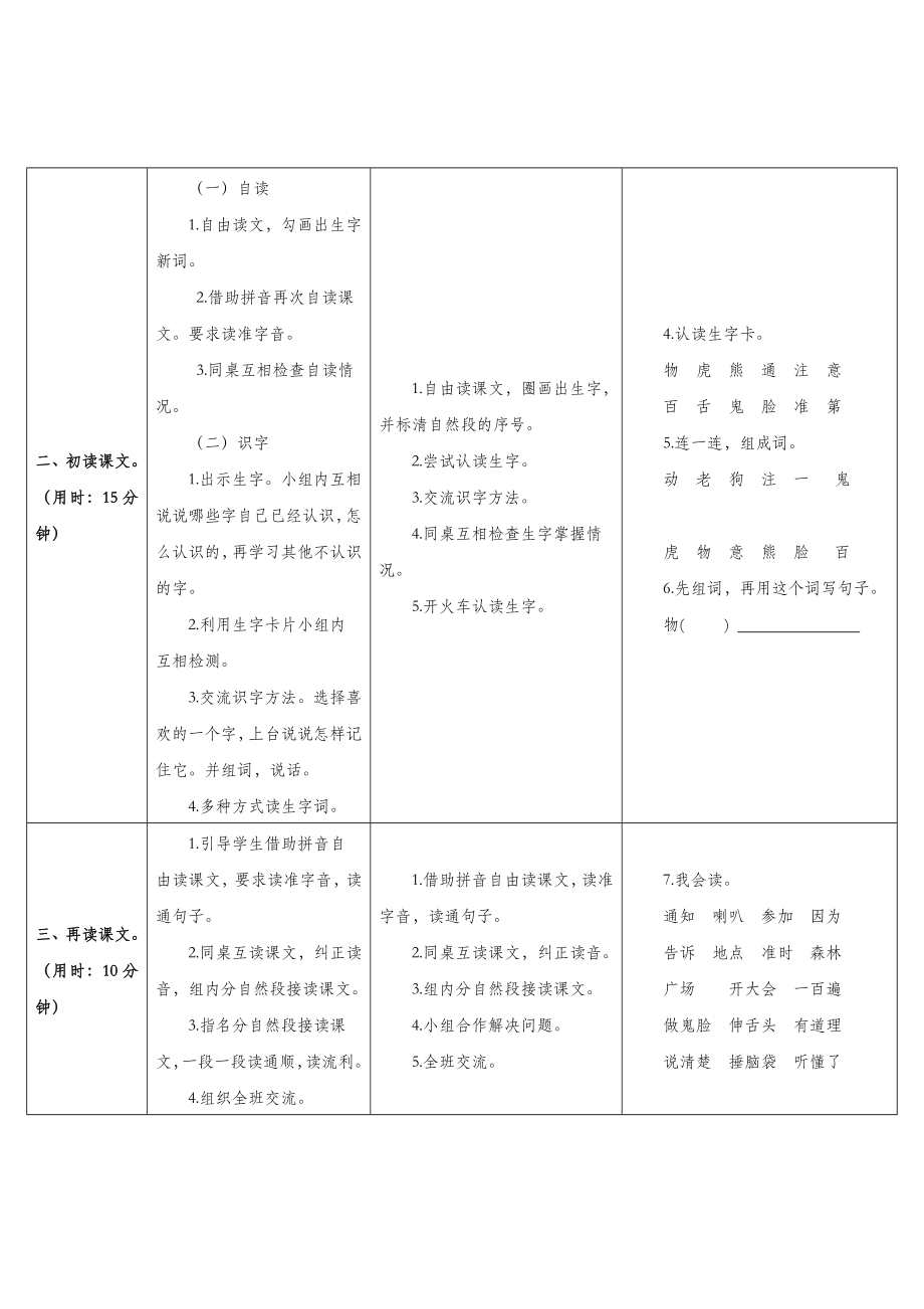 部编版一年级下册语文《动物王国开大会》教学设计.doc