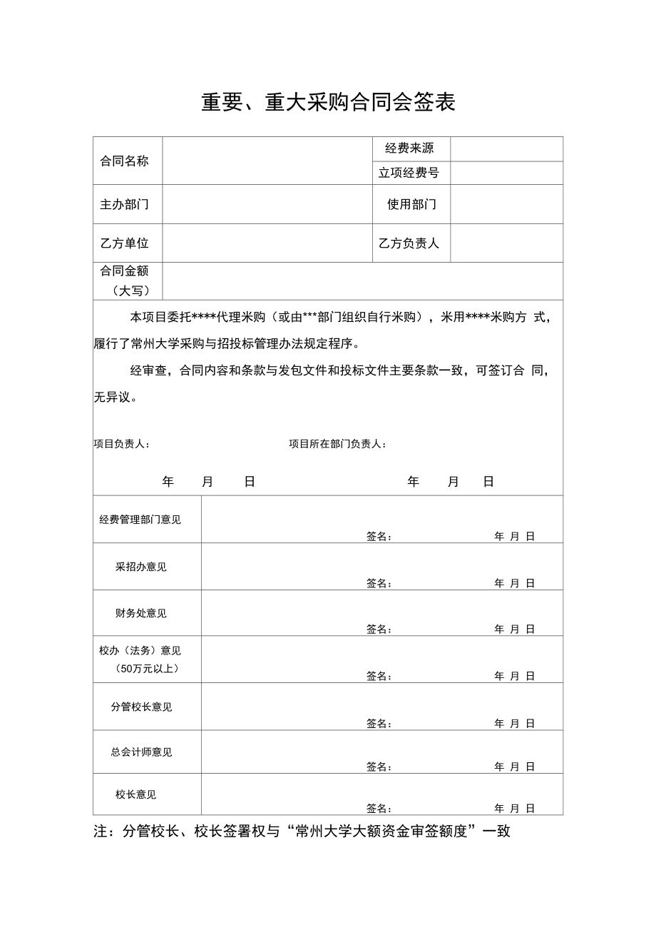 重要、重大采购合同会签表.doc