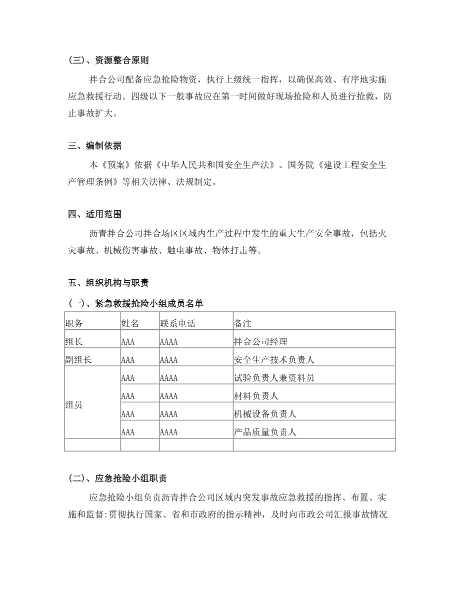 沥青拌合公司应急预案.doc