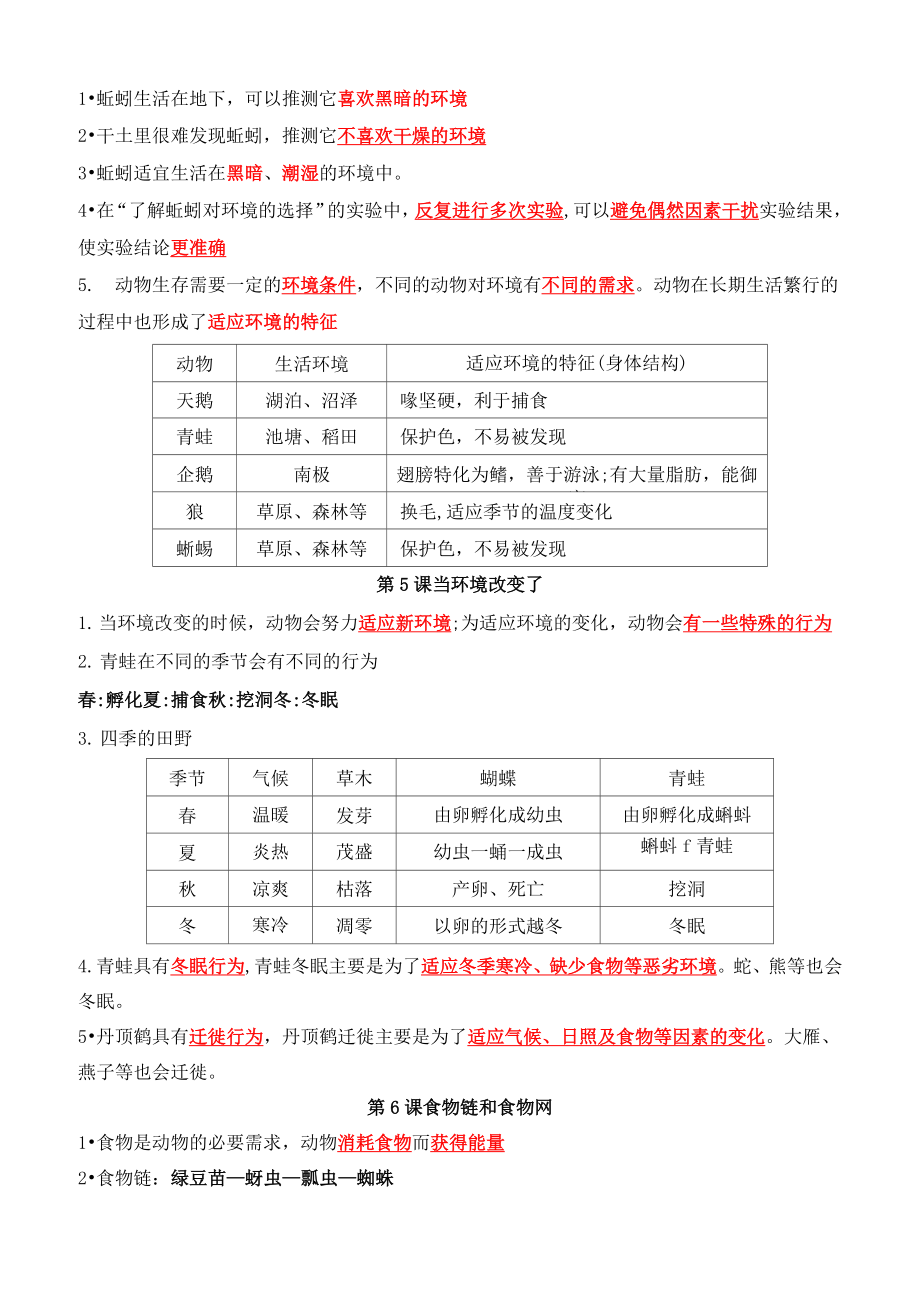 最新改版教科版五年级下册科学全册知识点总结与归纳.doc