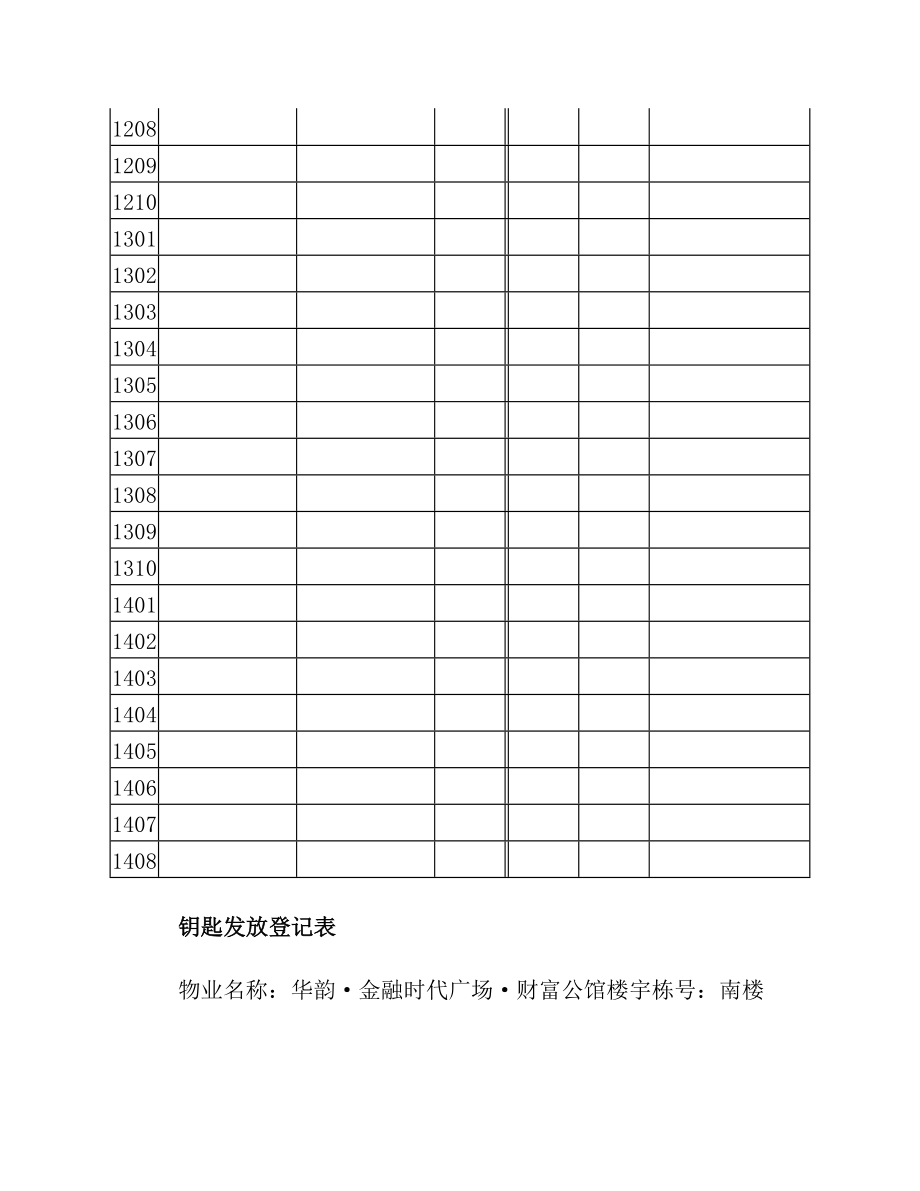 钥匙发放登记表(1).doc