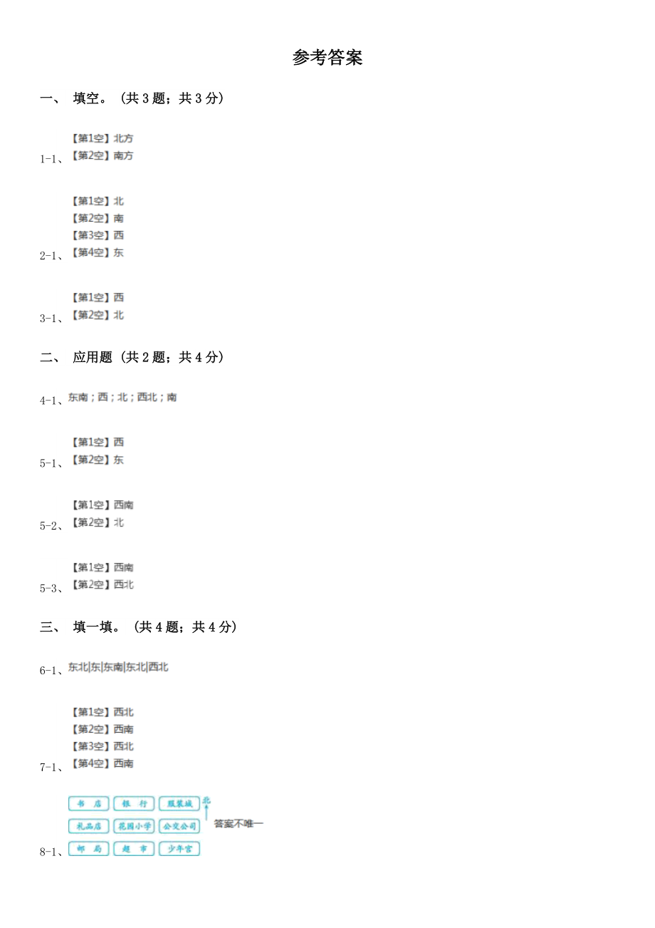 苏教版小学数学二年级下册第三单元测试卷.doc