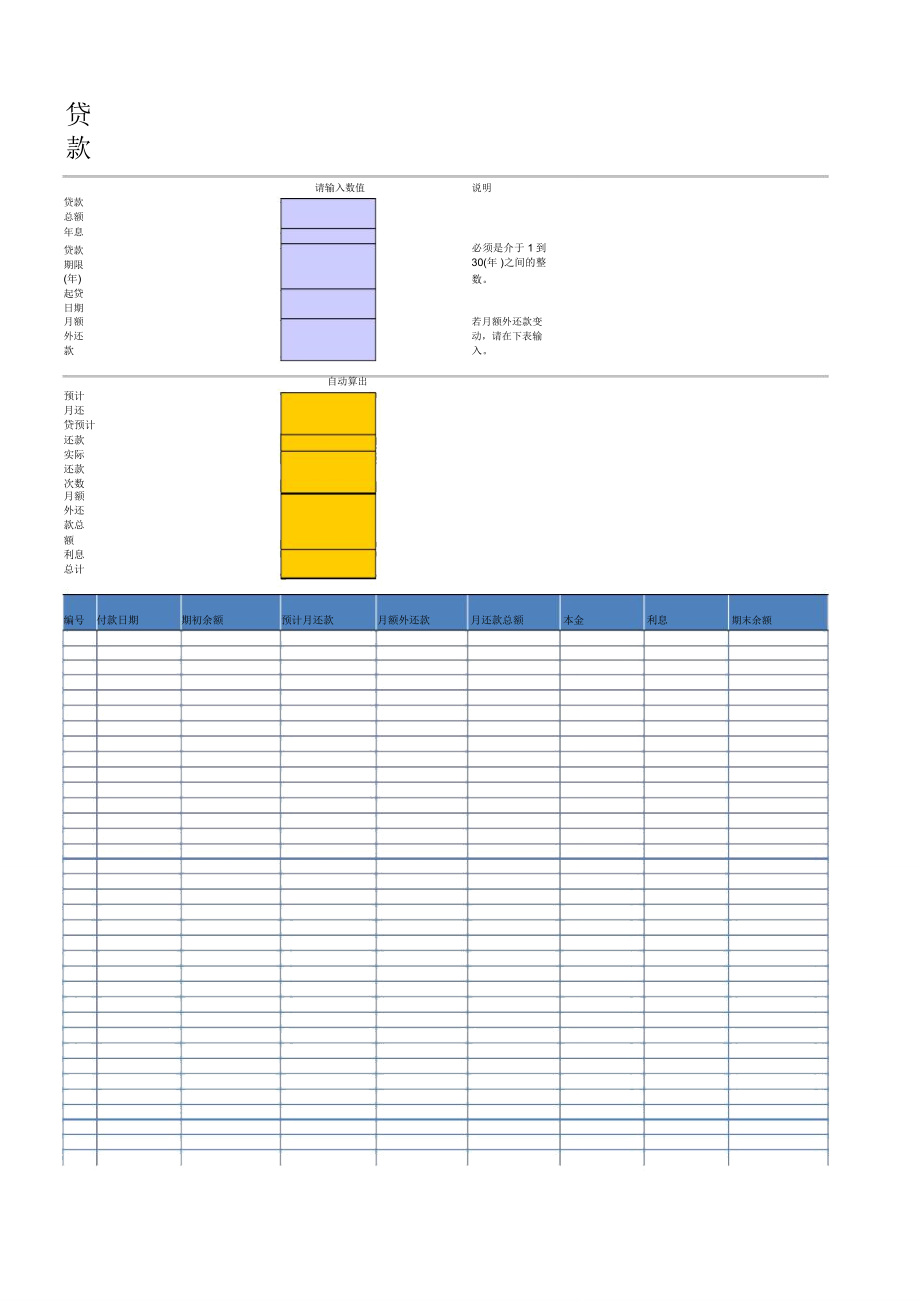 贷款计算器表格.doc