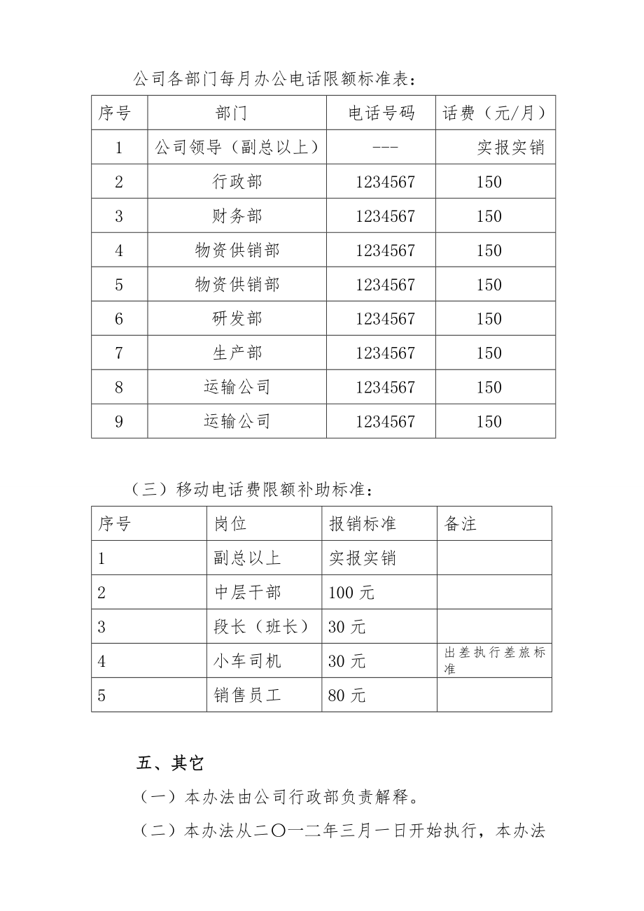 电话费管理办法.doc