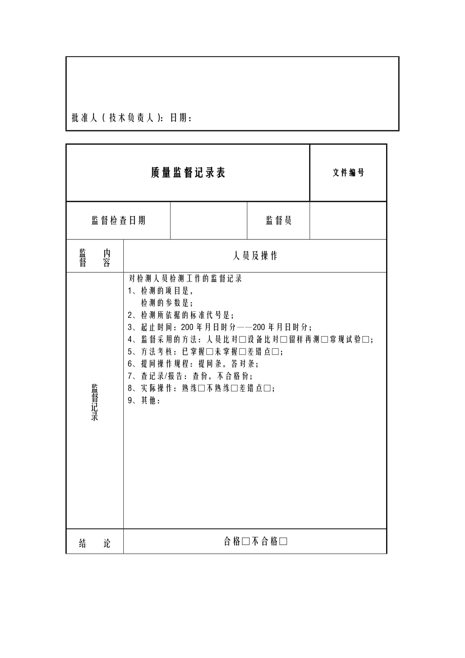 质量监督记录模版.doc