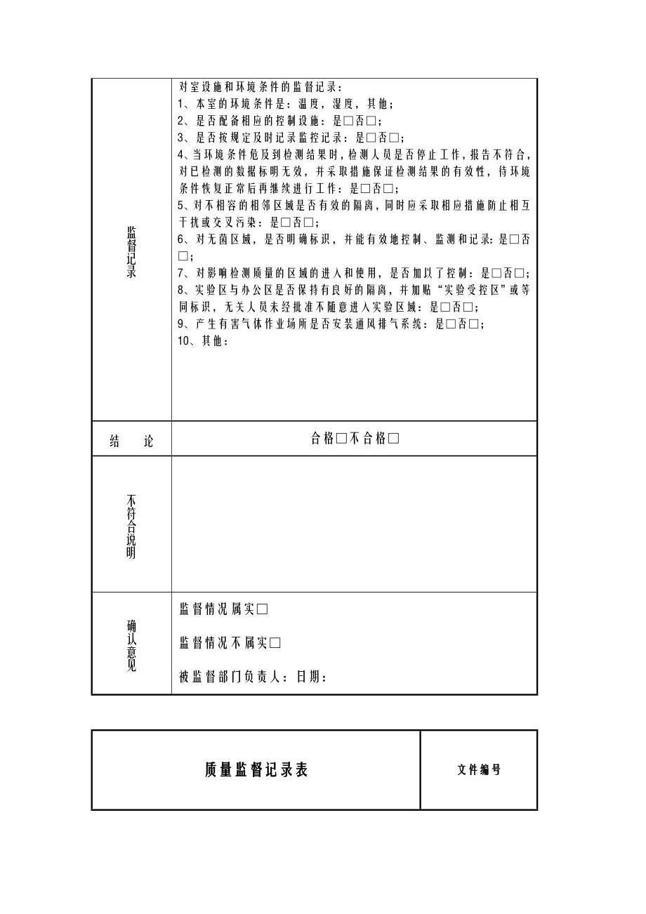 质量监督记录模版.doc