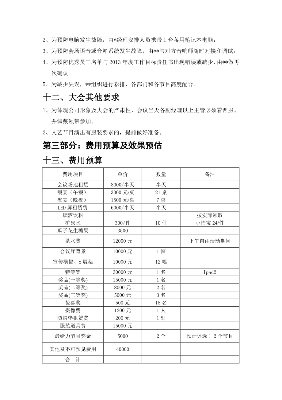 公司2012年终大会方案.doc