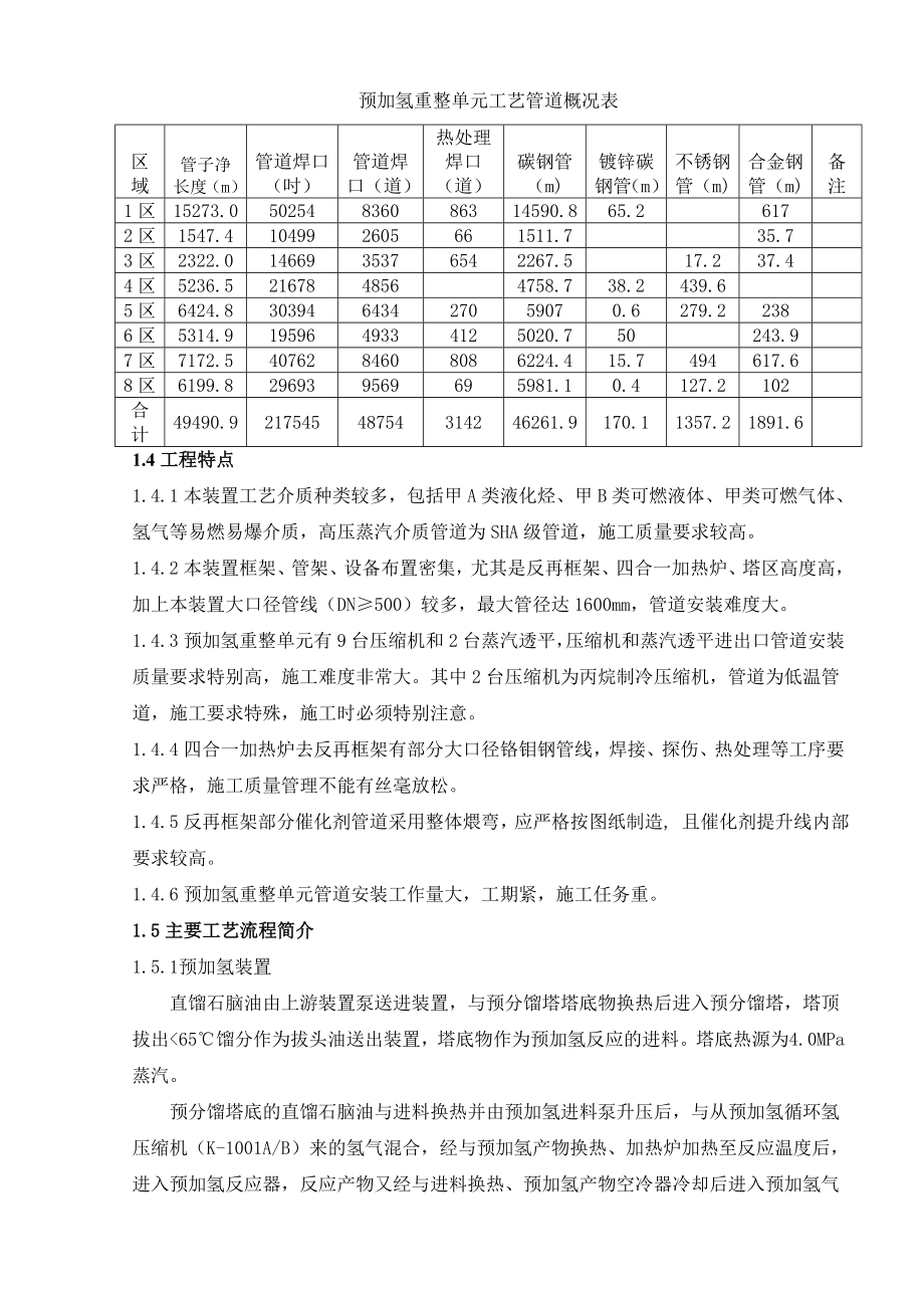 预加氢重整单元工艺管道安装施工技术方案5-27.doc